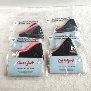 Cat & Jack Reusable Face Masks - Black and Pink 4 Packs